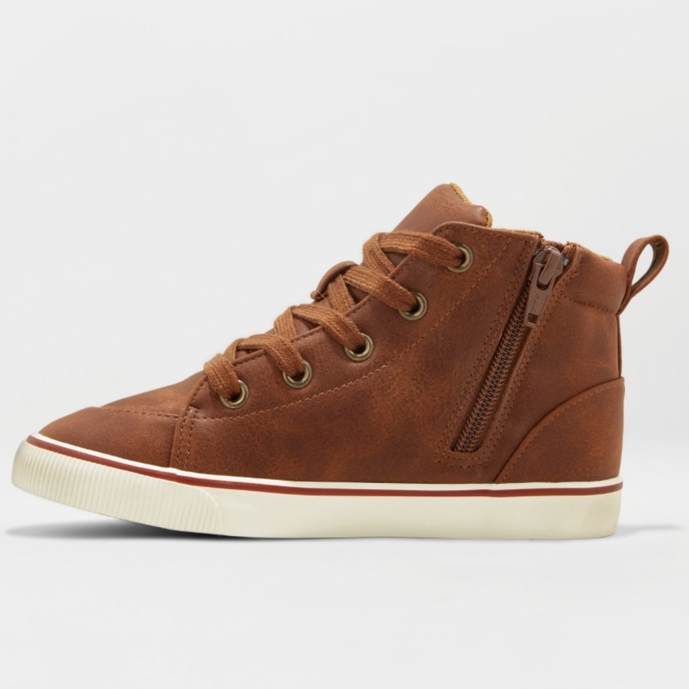 Boy’s Florian mid top sneakers cat&jack tan - Picture 2 of 4